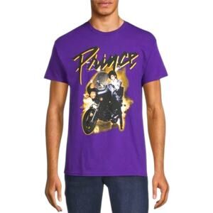 Men's T Shirt Prince On Motorcycle Purple By The Prince Estate Size 2XL